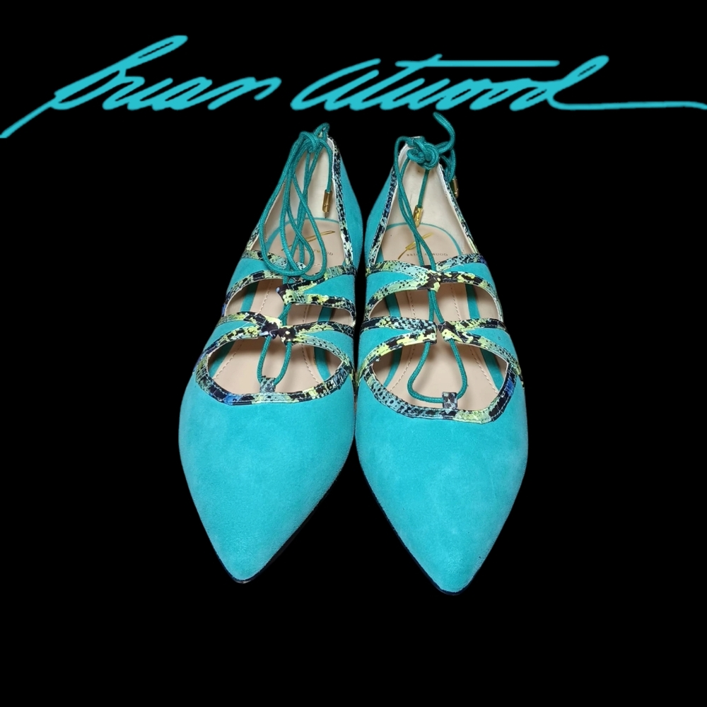 Brian Atwood Women's Blue Sanna Suede Shoes Sz 8.5